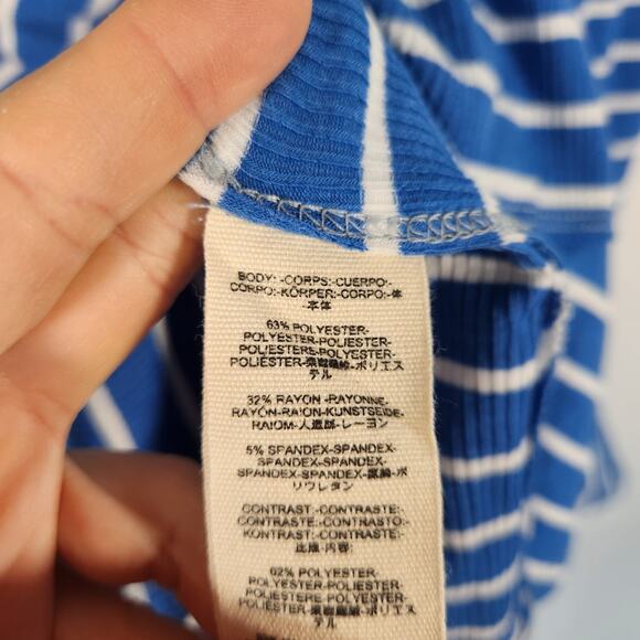 Free People We The Free‎ Striped Relaxed Top S Nautical Beach Coastal Boho - Picture 6 of 8